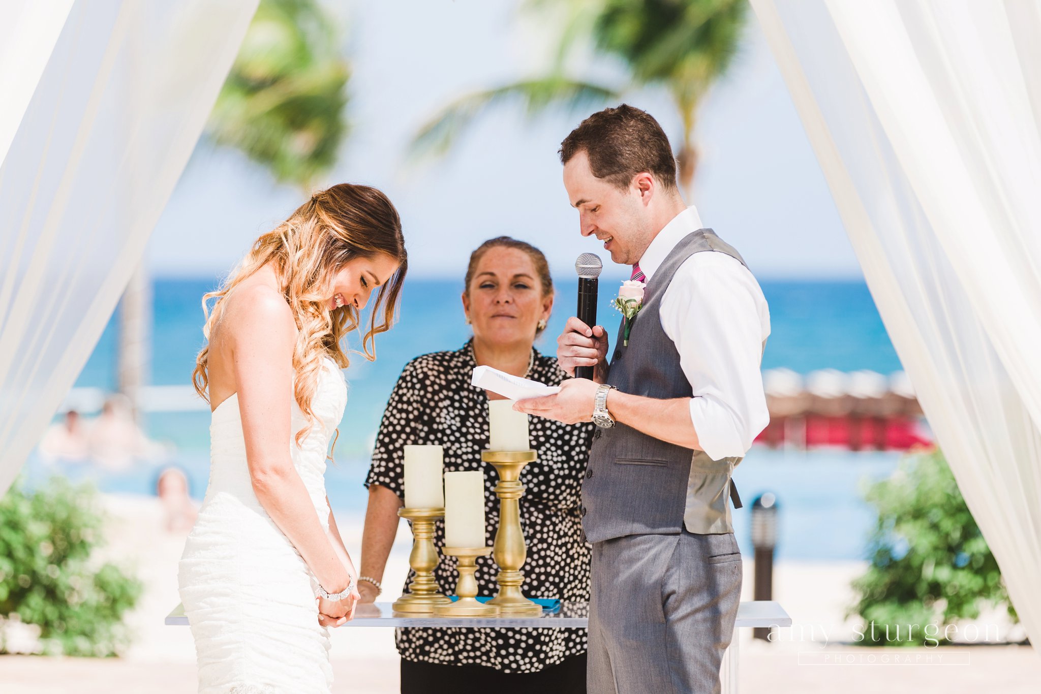 Ceremony decor at the Playa del carmen Mexico destination wedding